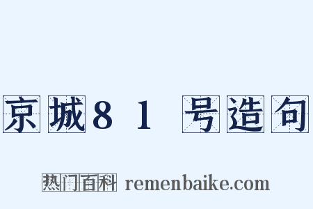 京城81号造句是什么意思的图片